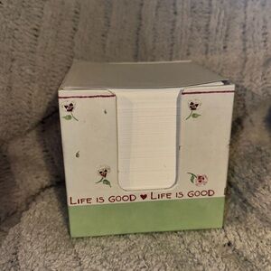 Susan Branch Vintage Note Cube with loose notes - refillable “Life is Good”